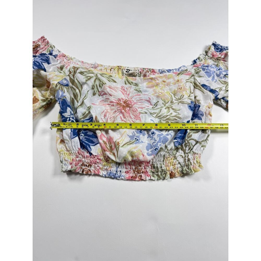 Women's Billabong Floral Off Shoulder Flowy Crop Top Size Small - Picture 3 of 4